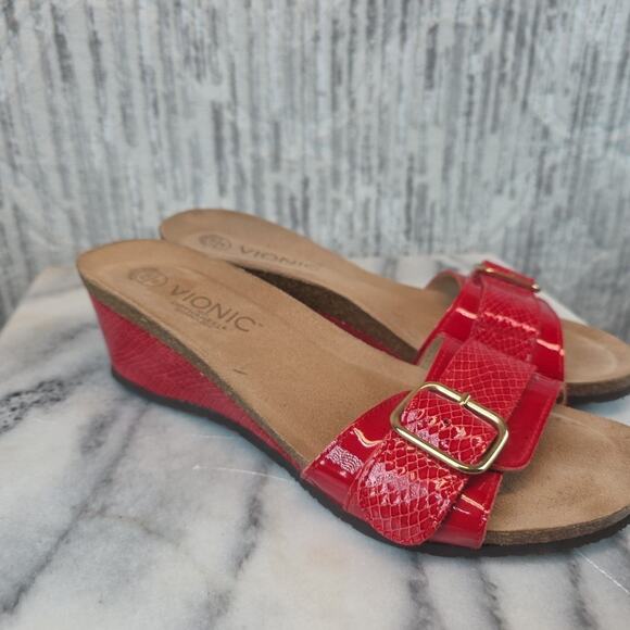 Vionic 381Ariana Red Sandals Womens Sz 9 /40 - Picture 2 of 9